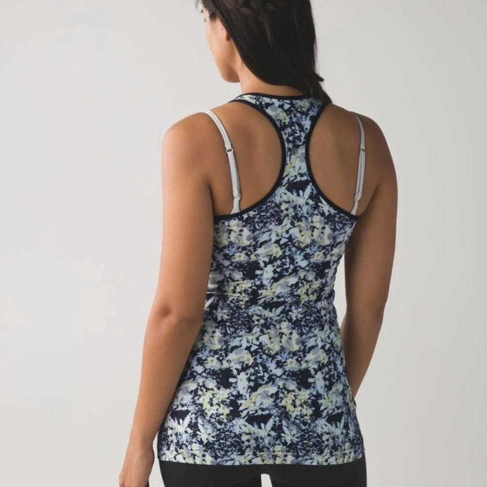 Lululemon Cool Racerback Crosscourt Petal Black Clarity Yellow / Black Size‎ 6
